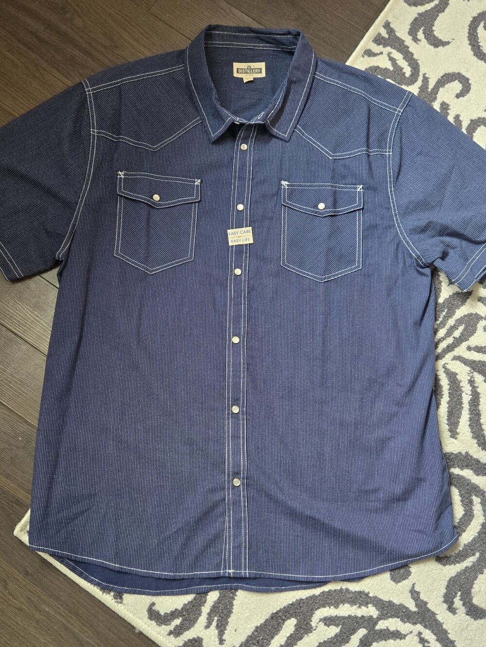 Distillery - Men's Short Sleeve Blue Denim Shirt
